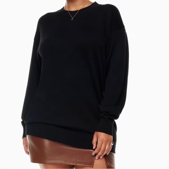 Aritzia Wilfred Endless Summer Merino Wool crew neck black sweater size large - Picture 1 of 8